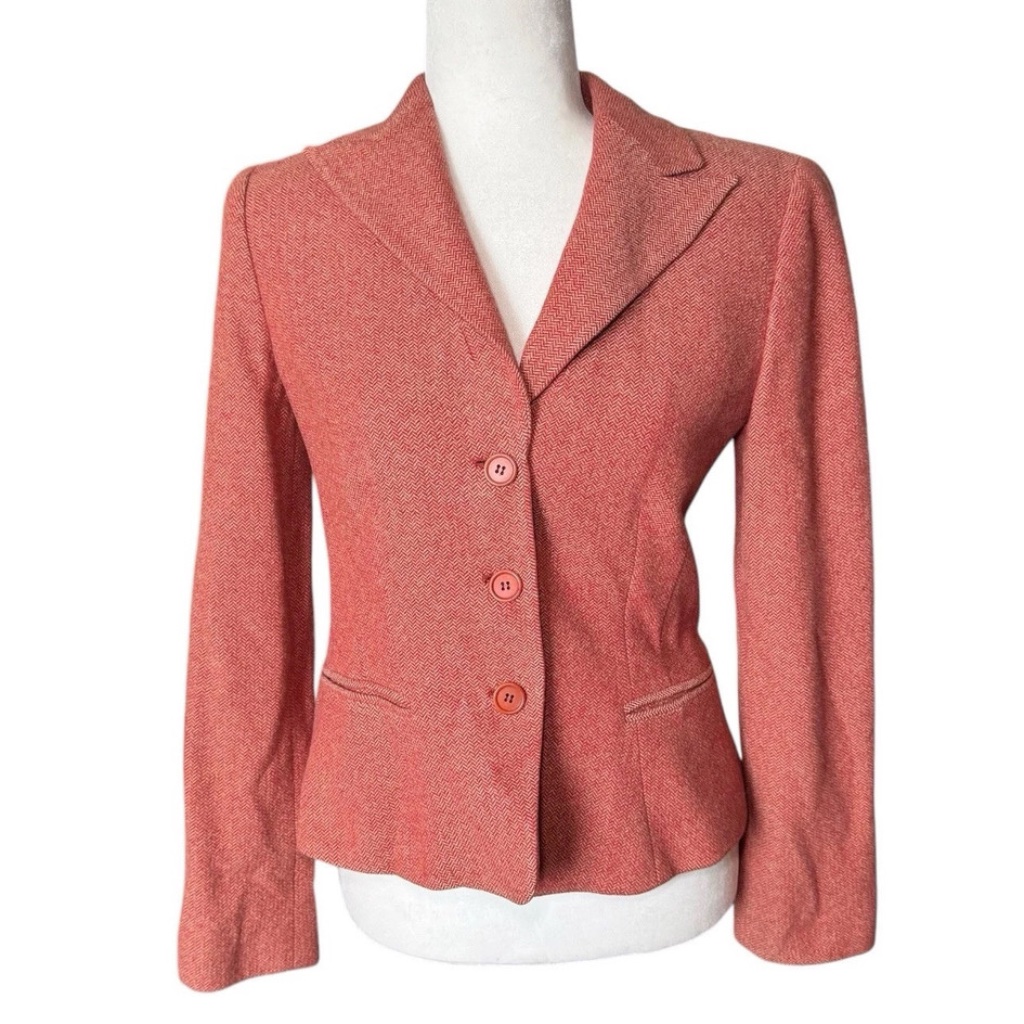 Giorgio Armani Borgonuovo 21 Jacket Woman’s Size 38 Orange Made In Italy